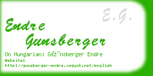 endre gunsberger business card